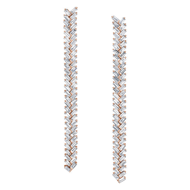 Long Zipper Diamond Earrings Yellow Gold at Anita Ko