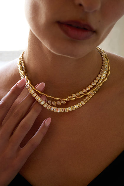 LARGE EMERALD CUT BEZEL DIAMOND CHOKER – Anita Ko