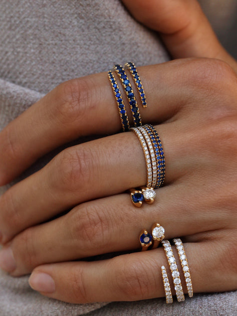 BLUE SAPPHIRE ETERNITY BAND – Anita Ko