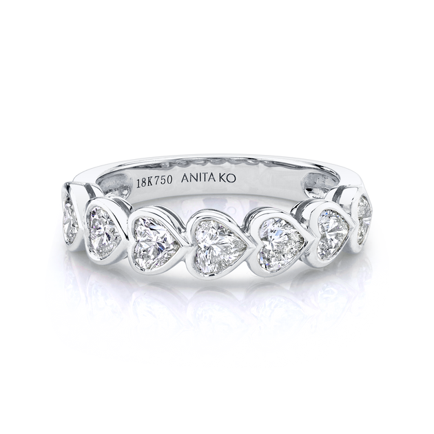 BEZELED HEART DIAMOND DEMI ETERNITY BAND – Anita Ko
