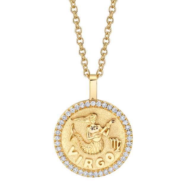 Virgo Zodiac Diamond Pendant