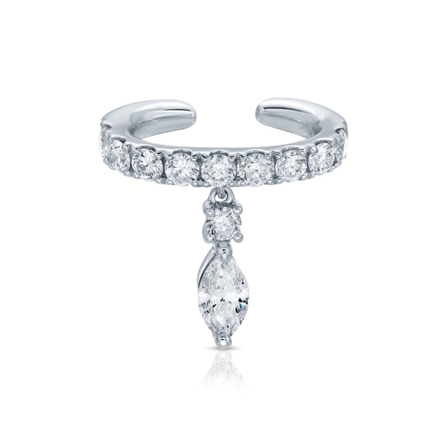 DAPHNE EAR CUFF WITH MARQUISE DIAMOND DROP – Anita Ko