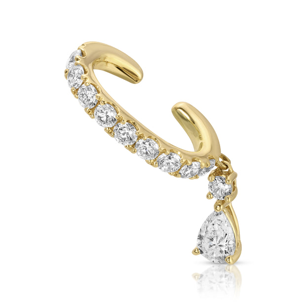 DELILAH EAR CUFF WITH PEAR DIAMOND DROP