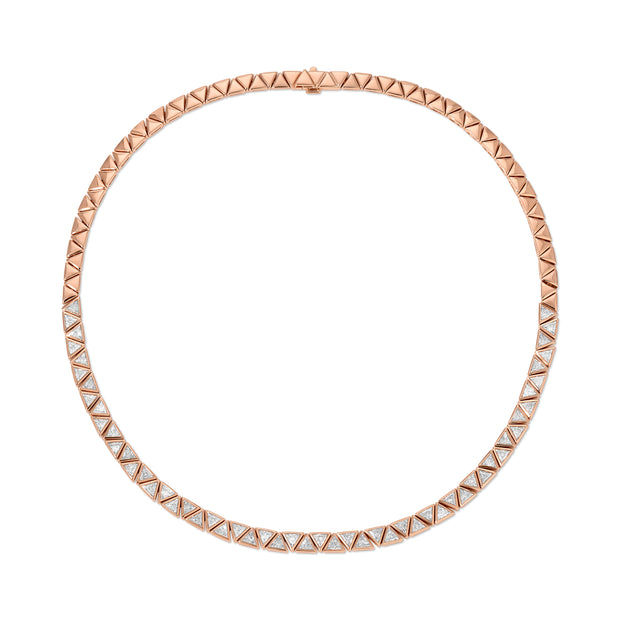 BEZELED TRILLION DIAMOND CHOKER