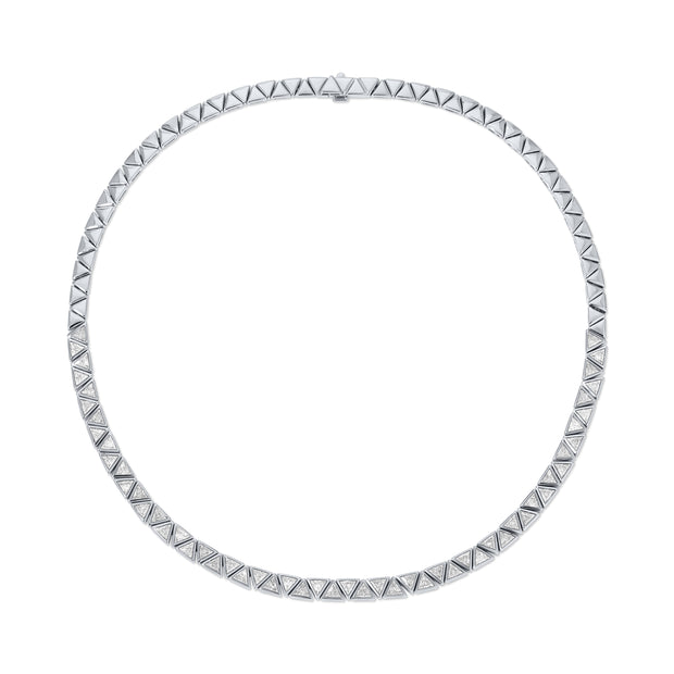 BEZELED TRILLION DIAMOND CHOKER