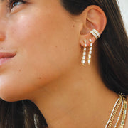 BAGUETTE DIAMOND LOOP EARRINGS