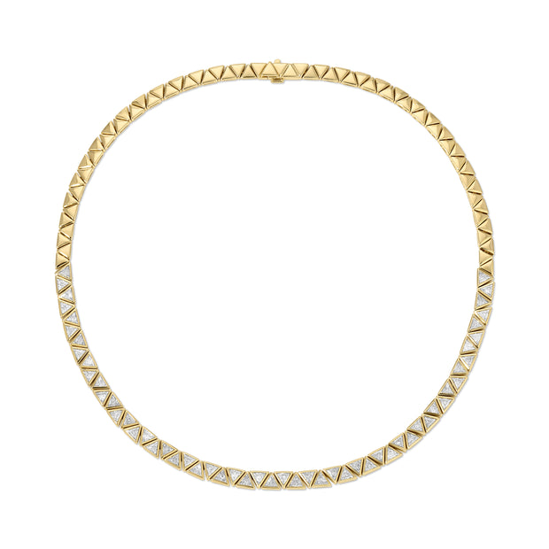 BEZELED TRILLION DIAMOND CHOKER