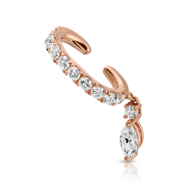 DELILAH EAR CUFF WITH MARQUISE DIAMOND DROP