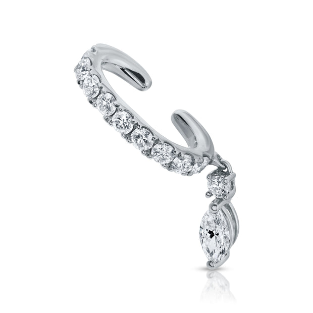 DELILAH EAR CUFF WITH MARQUISE DIAMOND DROP