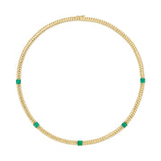 THIN ZOE CHOKER WITH SQUARE CUT EMERALDS