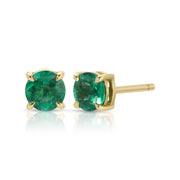 ROUND EMERALD STUDS