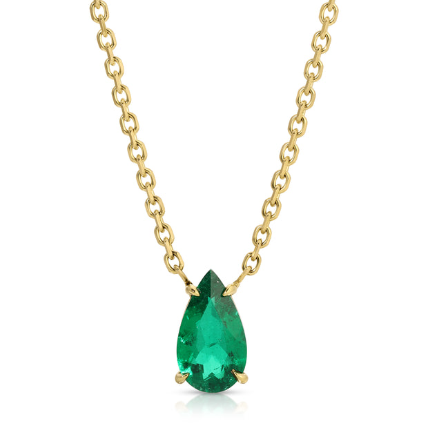 PEAR EMERALD NECKLACE