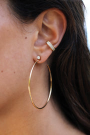 LARGE HOOPS WITH DIAMOND STUDS