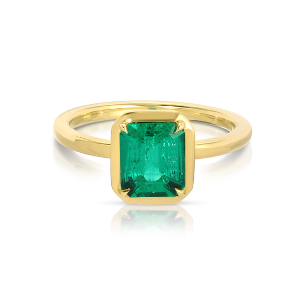 EMERALD CUT COLOMBIAN EMERALD RING