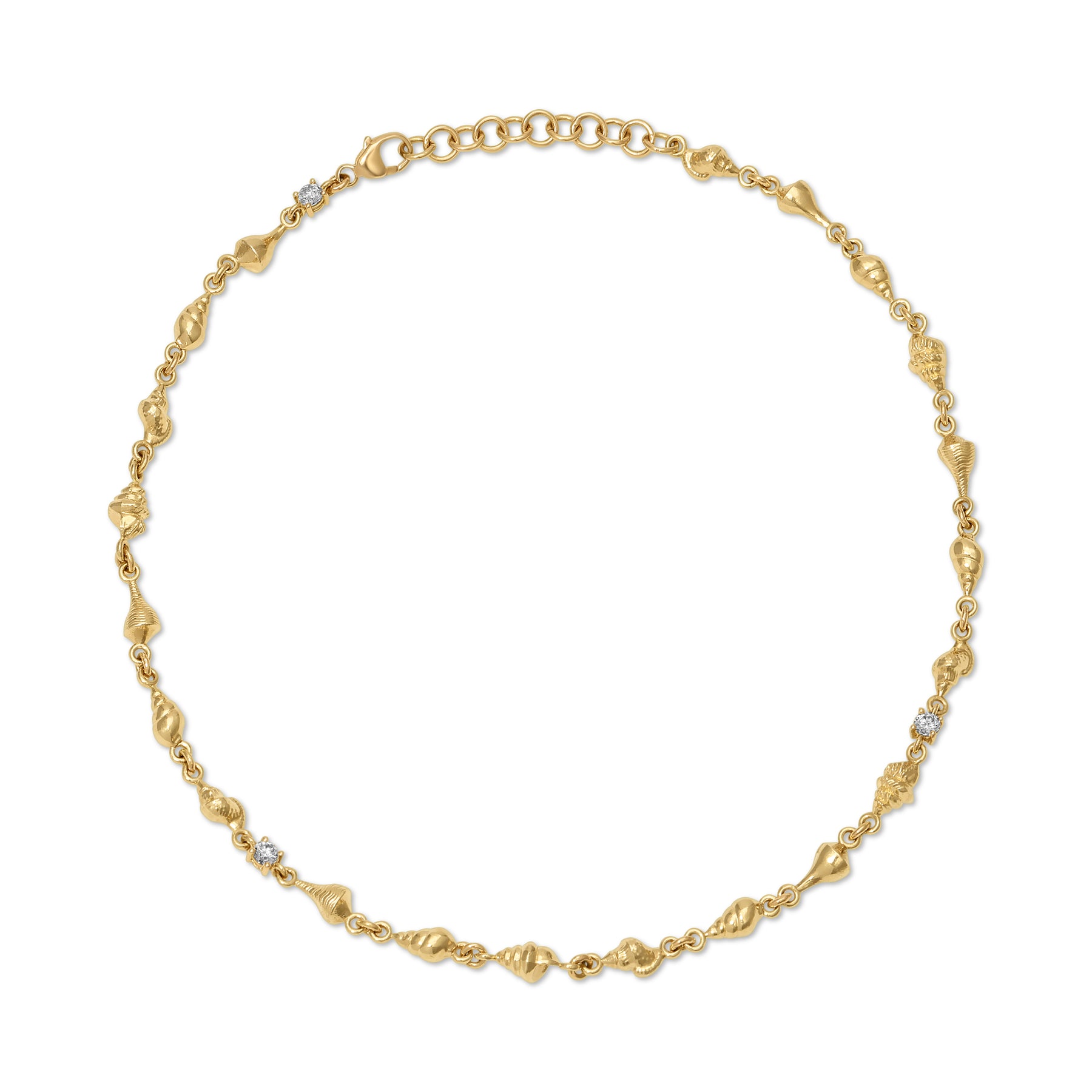 DIAMOND SHELL BY THE YARD ANKLET – Anita Ko