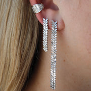 SHORT BAGUETTE DIAMOND ZIPPER EARRINGS