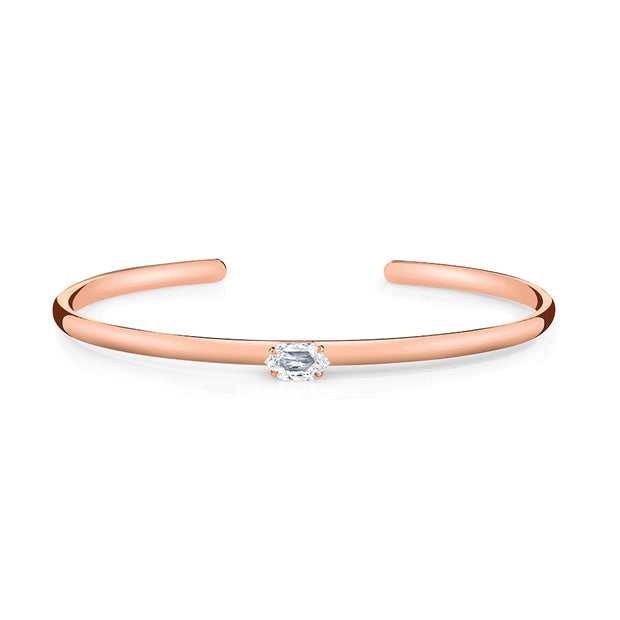 ROSE GOLD STEP CUT HEXAGON DIAMOND CUFF