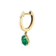 SINGLE HUGGIE WITH PEAR-SHAPED EMERALD DROP