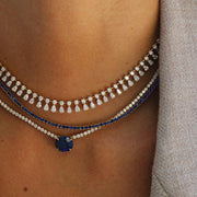 BLUE SAPPHIRE HEPBURN CHOKER 16"