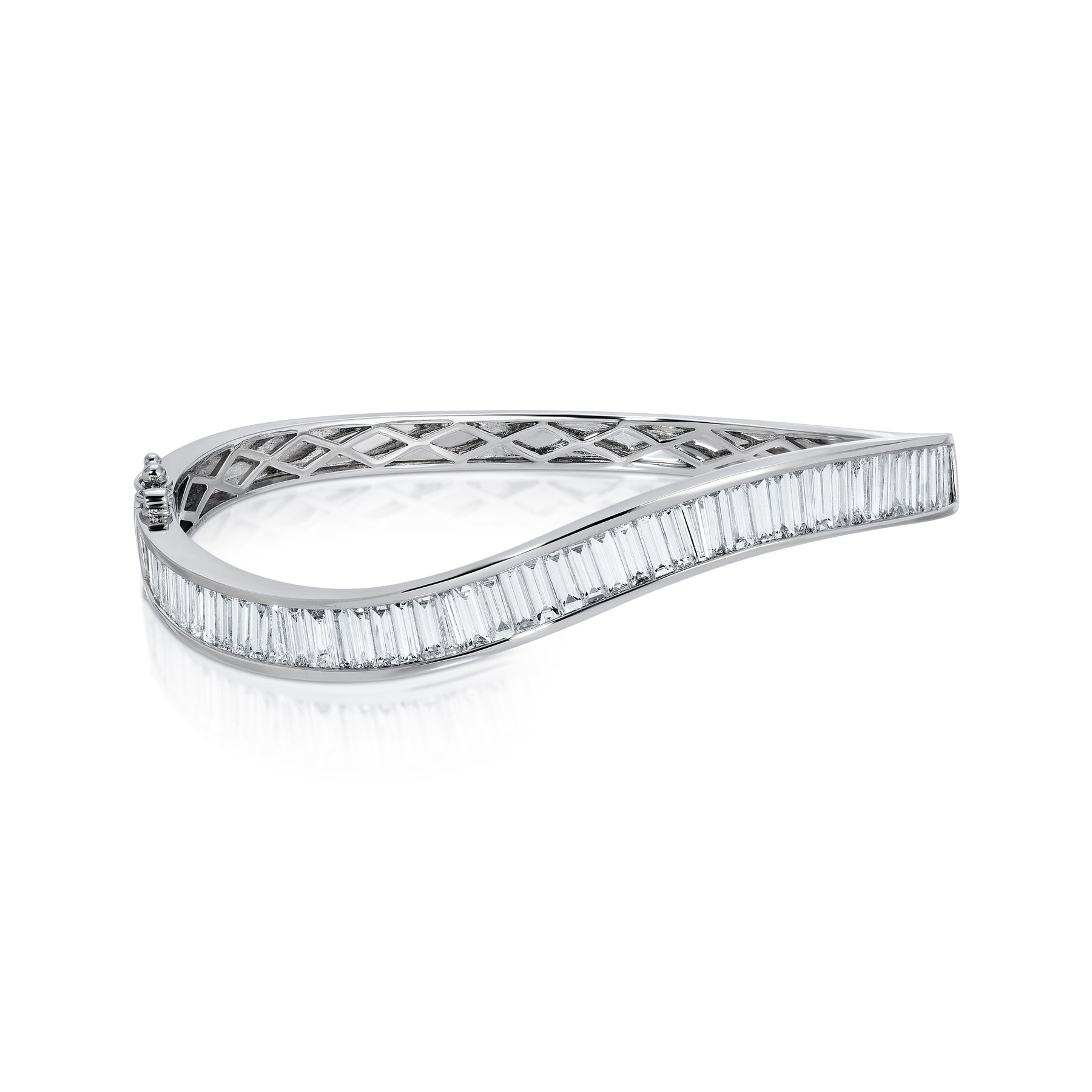 BAGUETTE DIAMOND WAVE BANGLE – Anita Ko