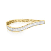 BAGUETTE DIAMOND WAVE BANGLE