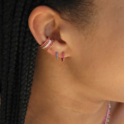 TWO ROW RUBY EAR CUFF