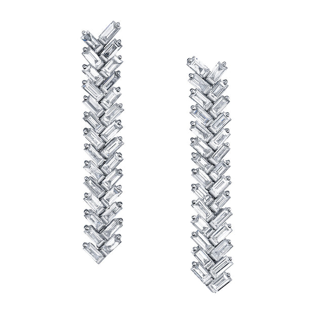 SHORT BAGUETTE DIAMOND ZIPPER EARRINGS