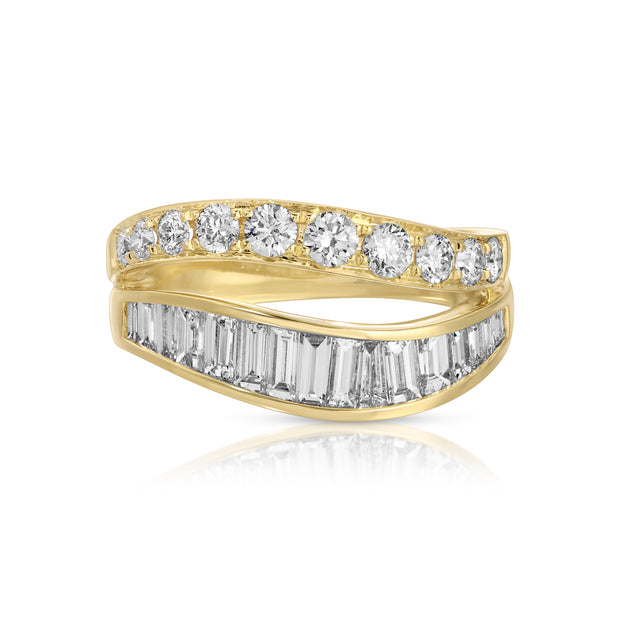 TWO ROW WAVE DIAMOND RING