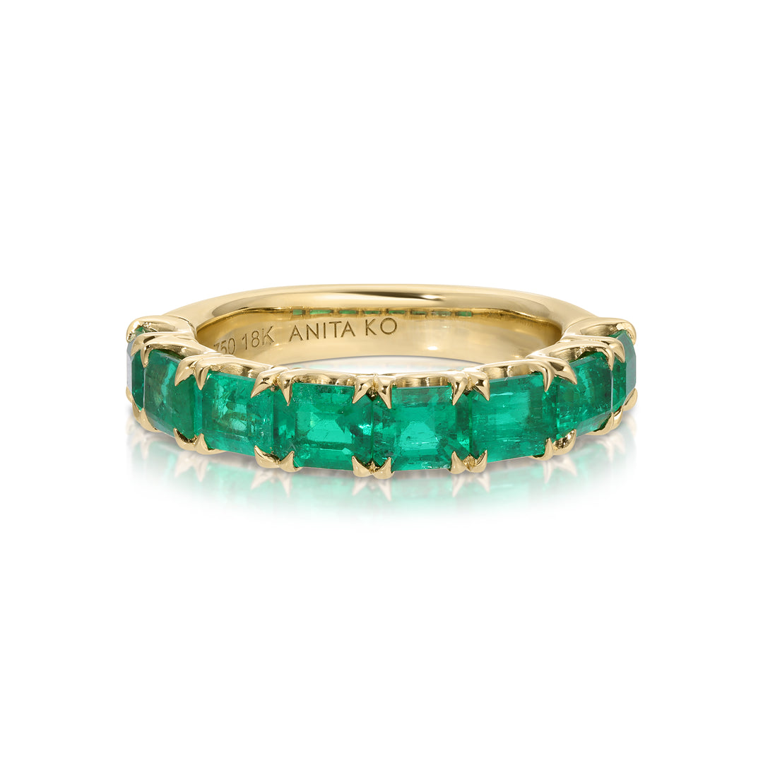EMERALD CUT EMERALD HALF BAND Anita Ko
