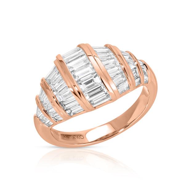 DOMED BAGUETTE DIAMOND ZOE RING