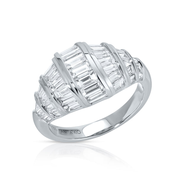 DOMED BAGUETTE DIAMOND ZOE RING