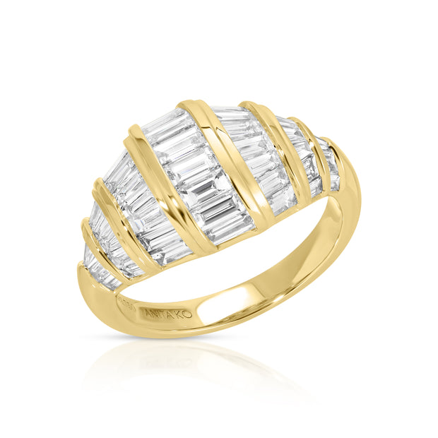 DOMED BAGUETTE DIAMOND ZOE RING