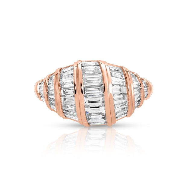 DOMED BAGUETTE DIAMOND ZOE RING
