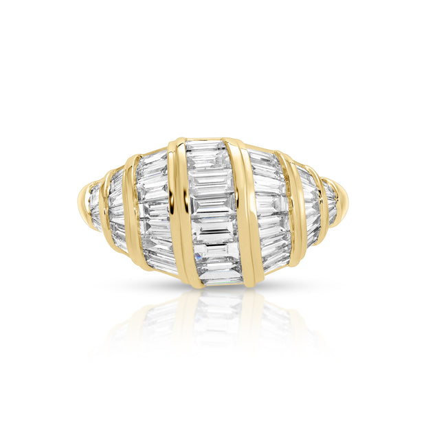 DOMED BAGUETTE DIAMOND ZOE RING