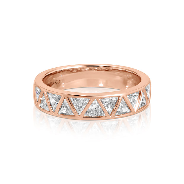 BEZELED TRILLION DIAMOND RING