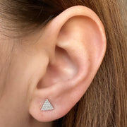 DIAMOND PAVE TRIANGLE STUD EARRINGS