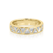 BEZELED TRILLION DIAMOND RING