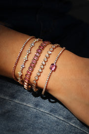 DIAMOND AND PINK SAPPHIRE HEPBURN BRACELET