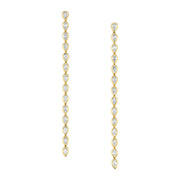 LONG PEAR DIAMOND BEZEL DROP EARRINGS