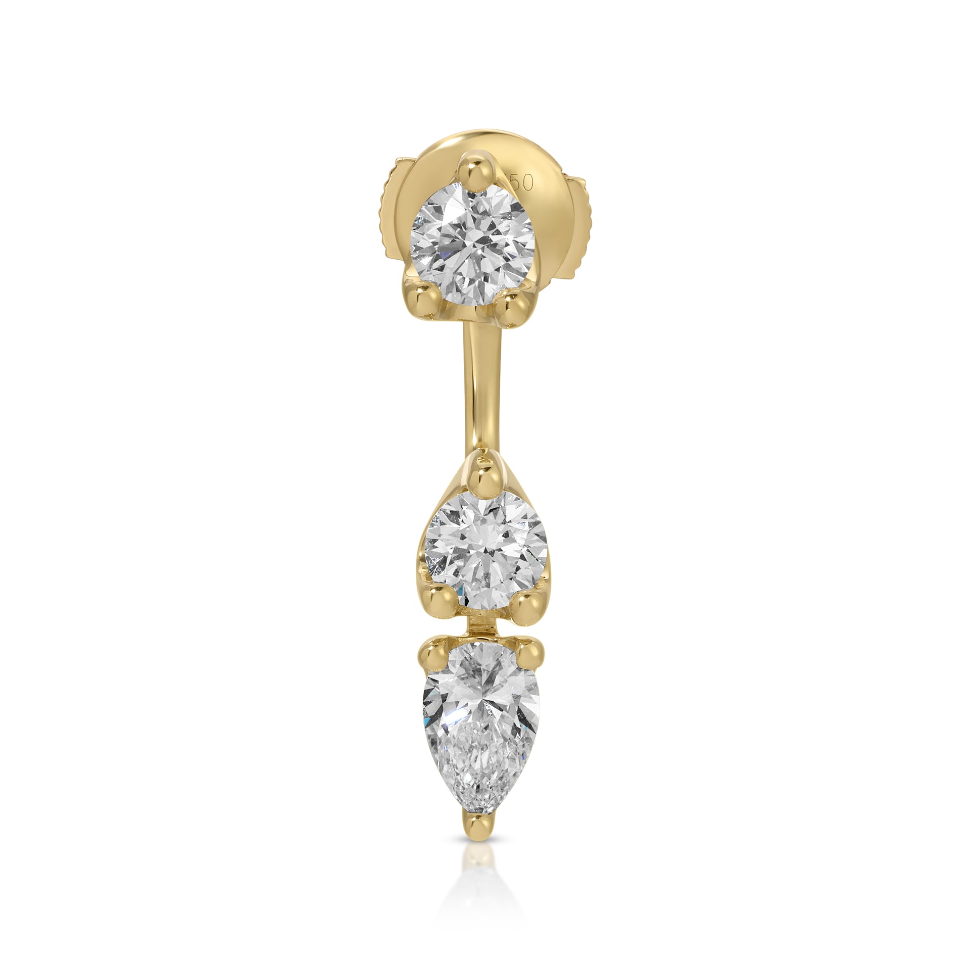  ORBIT ROUND & PEAR DROP EARRING
