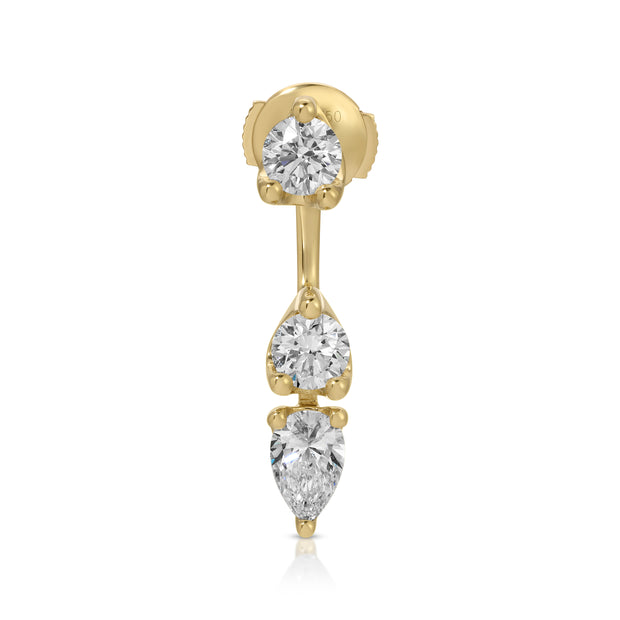 ORBIT ROUND & PEAR DROP EARRING