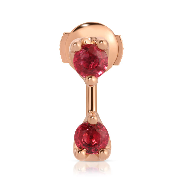 LARGE ROUND RUBY ORBIT EARRING