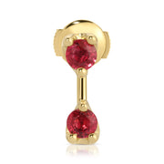 LARGE ROUND RUBY ORBIT EARRING