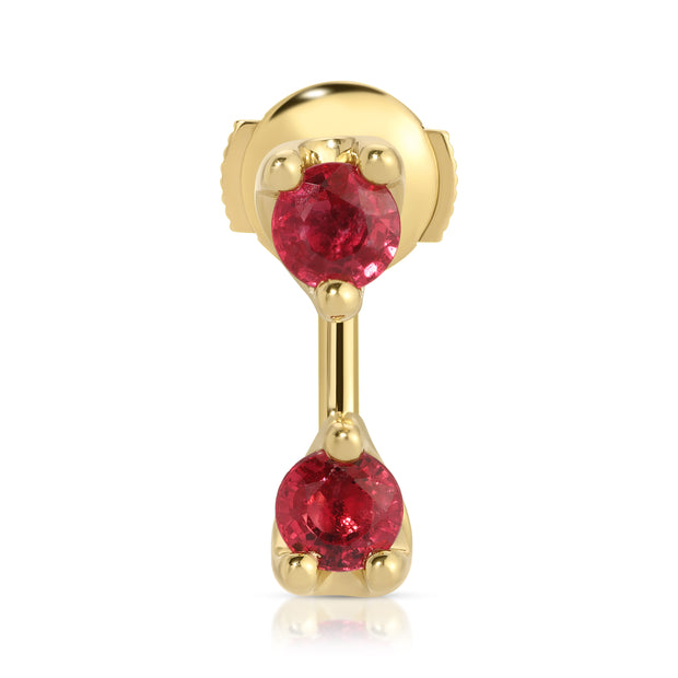 LARGE ROUND RUBY ORBIT EARRING