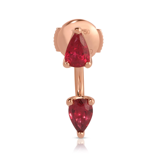 Ruby Earring Loop LARGE PEAR RUBY ORBIT EARRING – Anita Ko