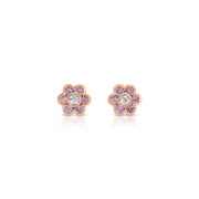 SMALL PINK SAPPHIRE FLORA STUDS