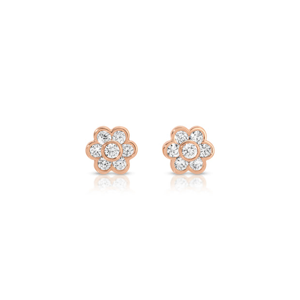 SMALL DIAMOND FLORA STUDS
