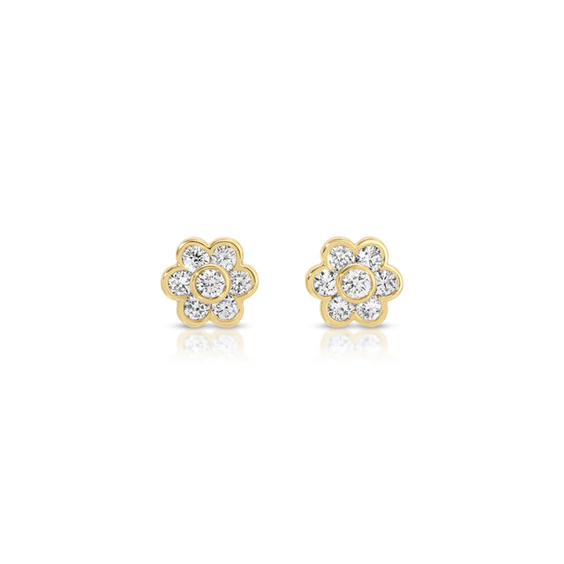 SMALL DIAMOND FLORA STUDS