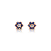 SMALL BLUE SAPPHIRE FLORA STUDS