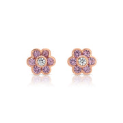 PINK SAPPHIRE FLORA STUDS
